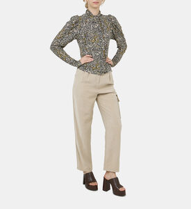 بلوزة بأكمام طويلة لامعة