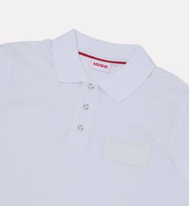 Hugo Cotton Pique Chest Logo Short-sleeve Polo Shirt, White, 14y, Packshot View