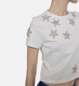 Alice and Olivia Rhinestone-embellished Star-shape T-shirt, Model View
