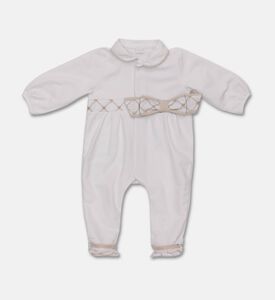 My First Collection Patterned Bow Long-sleeve Rompersuit, Packshot View