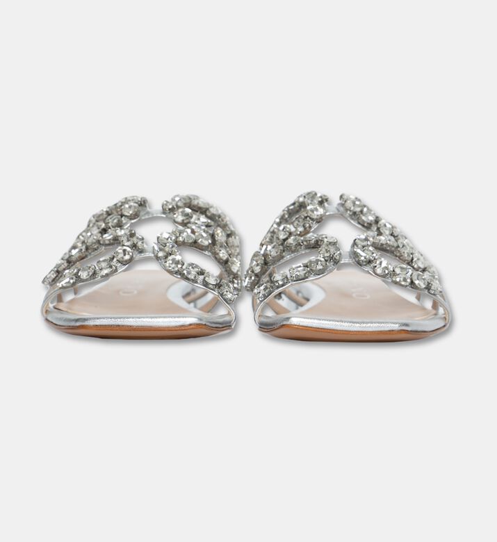 Albano Shoes Flat Stones, Silver, Eu-40, Packshot View