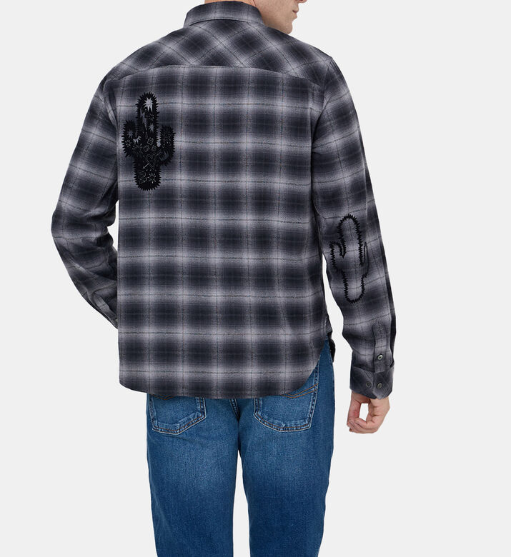 قميص فلانيل ستان بأكمام طويلة