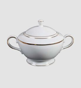 Home Deco and More Gold-rimmed Porcelain Soup Tureen, Packshot View