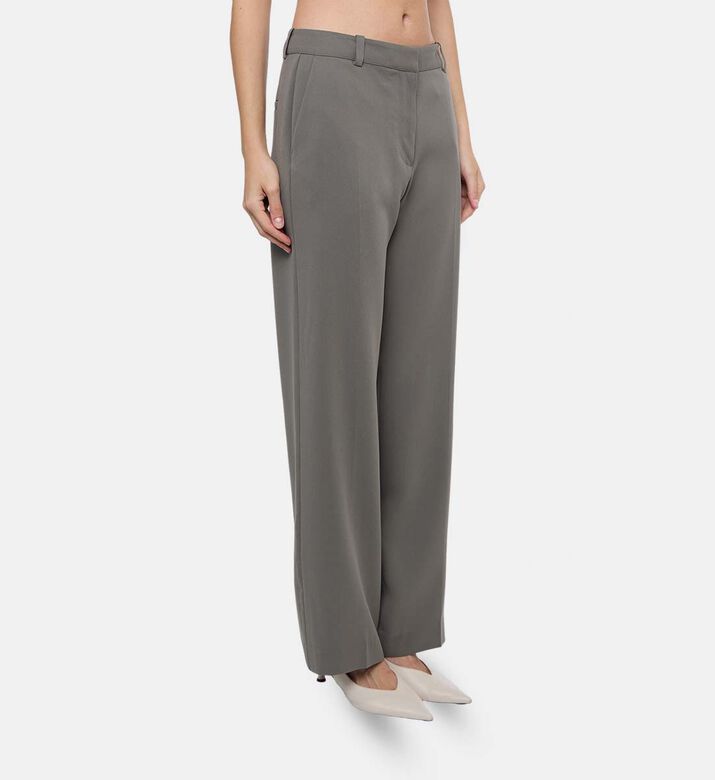 Samsoe Salara Micro-pattern Tailored Wide-leg Trousers, Model View