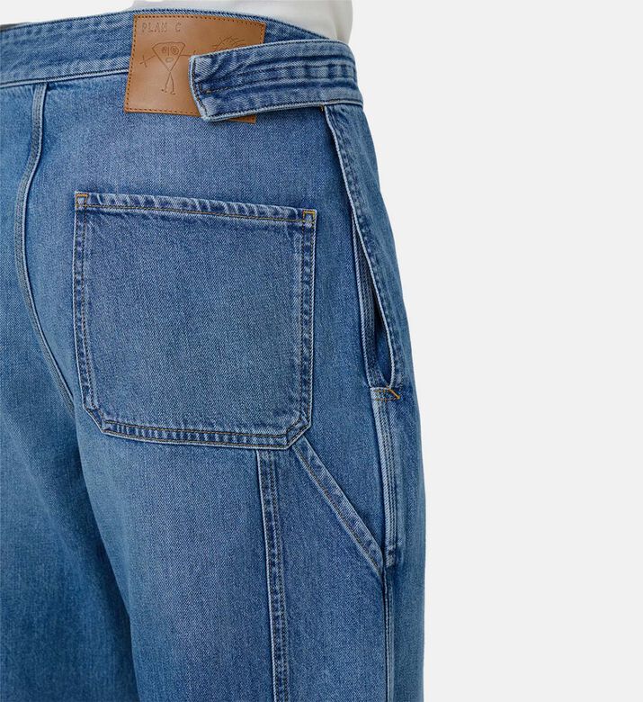 Banded Waist Flared Denim Pants Banded Waist Flared Denim Pants