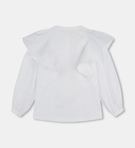 Organic Cotton Poplin Flounces Blouse