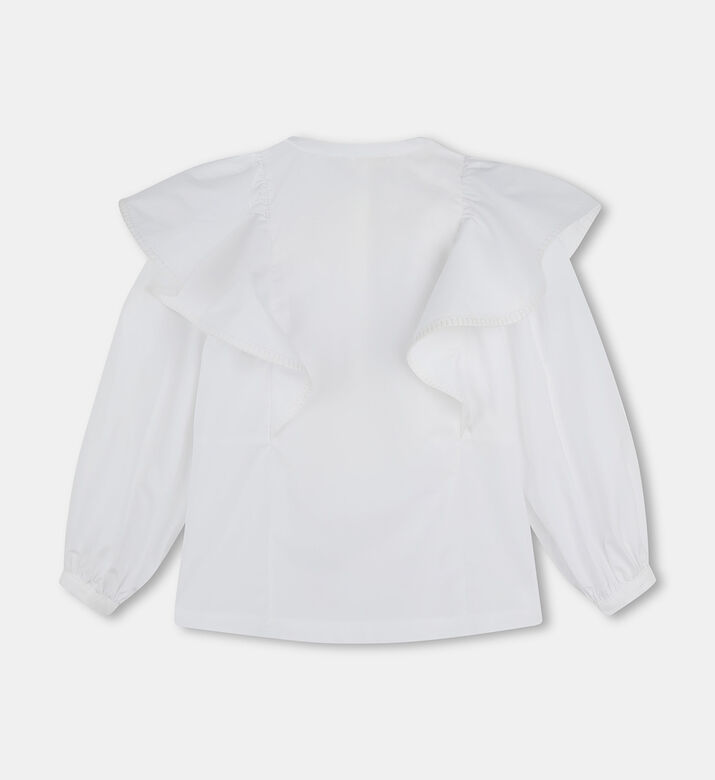 Organic Cotton Poplin Flounces Blouse