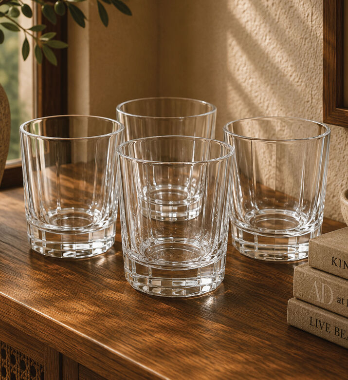 Home Deco and More Clear Stripes Tumbler, Clear, Packshot View