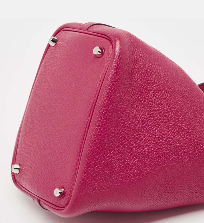 Leather Minimalist Top Handle Bucket Tote Bag Preowned