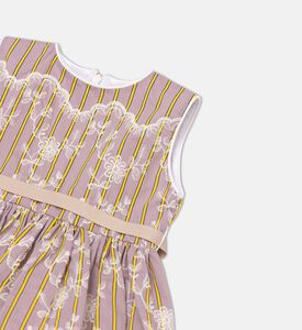 Stripe-print Sleeveless Flared Dress