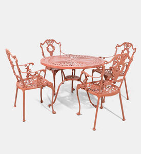 طاولة طعام بيسترو حمراء بـ 4 كراسي