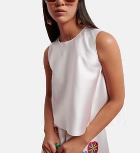 بلوزة دوتشيس بفتحة مفتاح خلفية