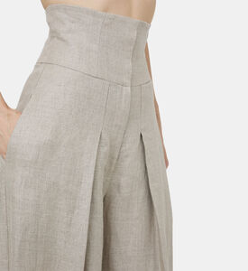 بنطال لو بطيّات عالي الخصر قنب