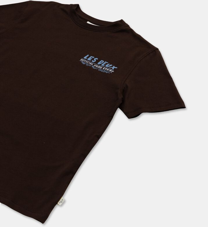 Les Deux Record Short-sleeve Printed T-shirt, Brown, 11-12y, Packshot View