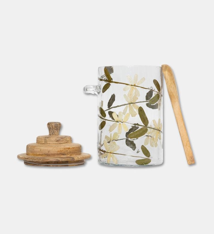 Home Deco and More Leaf-print Top Lid Jar, Brown, S, Packshot View