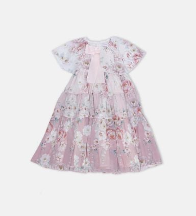 Chiffon Ombre Floral-print Dress