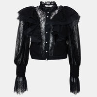 Delpha Ruffle Lace Cropped Top