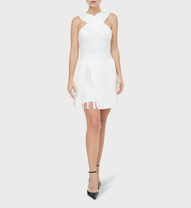 Crossover Halter Fringe Mini Dress Crossover Halter Fringe Mini Dress
