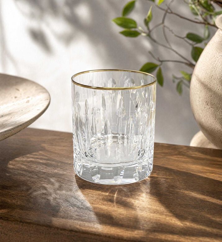 Cristal de Paris Barcelona Gold-ring Tumblers Set, Model View