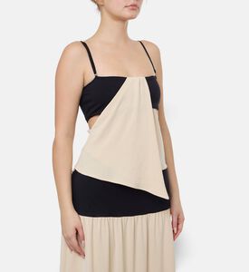 Nanushka Lisbeth Stretch Georgette-elastic Jersey Top, Model View