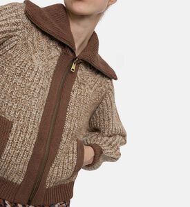 Ba and Sh Puffy Long-sleeve Cardigan, Model View