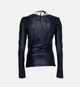 Metallic Cut-out Long Sleeve Top