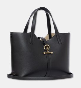 Strathberry Kite Fine Grain Leather Midi Tote Bag, Black, Packshot View