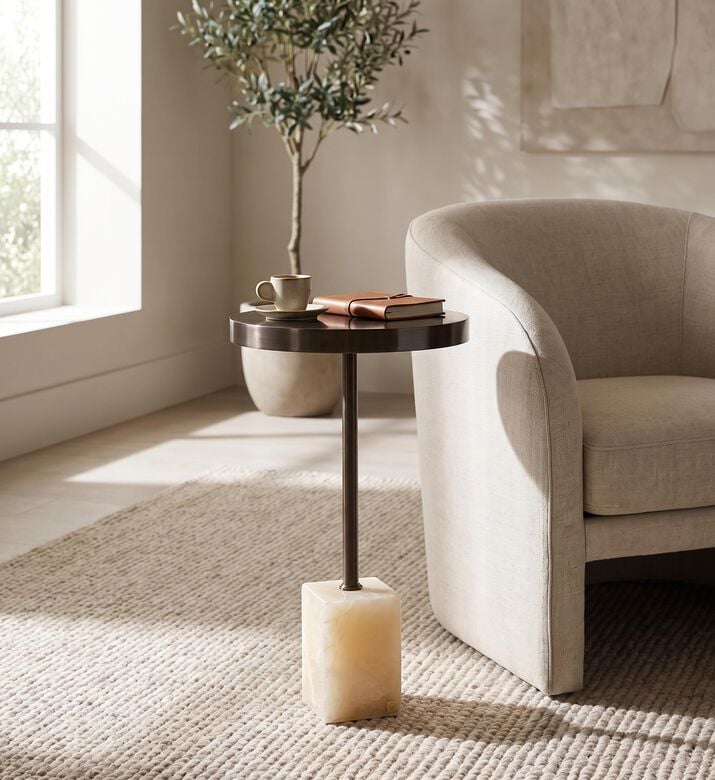 Versmissen Onyx Stainless Steel Side Table, Packshot View