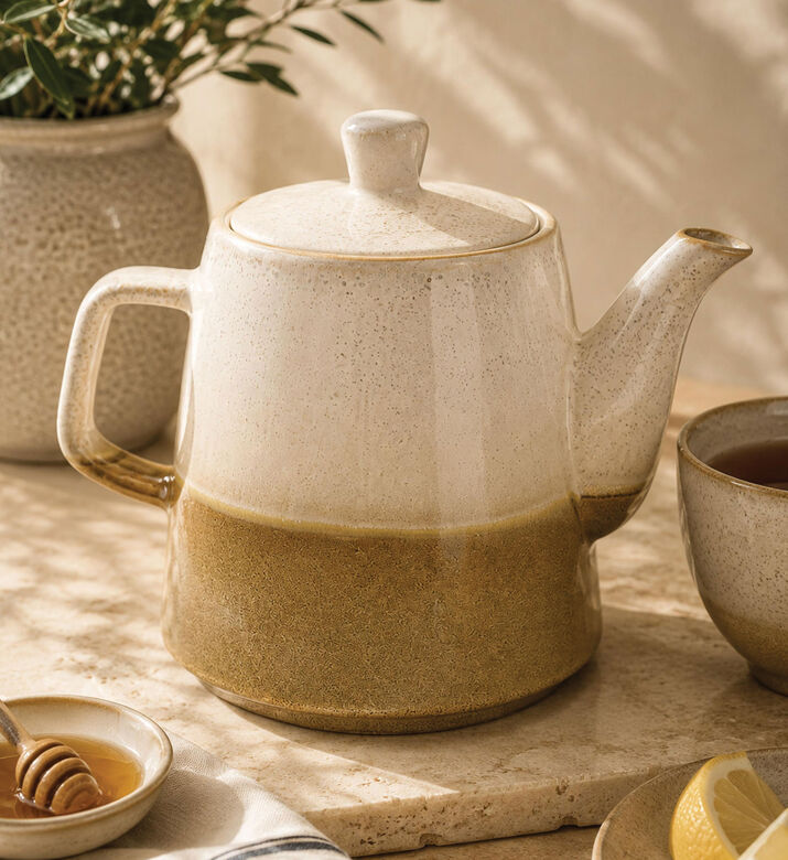 Gusta Earthenware Retro Teapot 1l, Packshot View