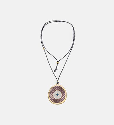 Greek Burgundy Good Luck Charm Necklace