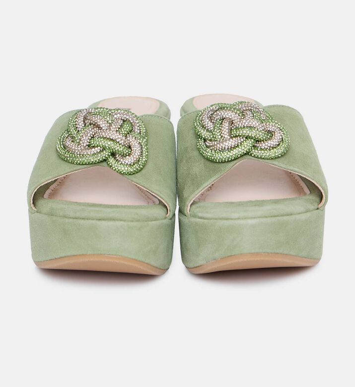 حذاء مفتوح من الأمام والخلف شامواه