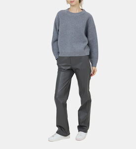 سترة محبوكة بياقة مستديرة