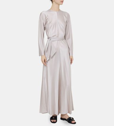 Silk Satin Sash Midi Dress