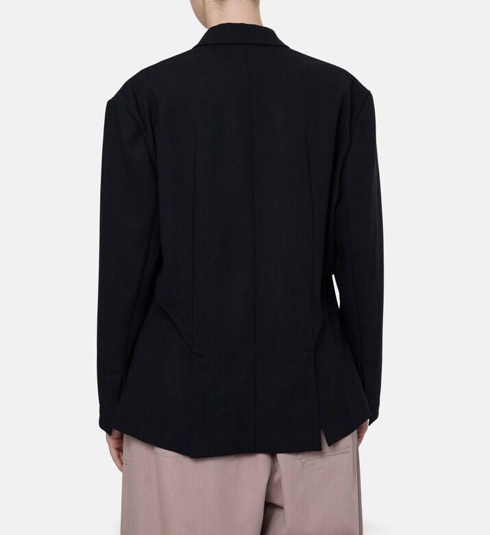 Dawei Button Closure Long-sleeve Blazer, Model View