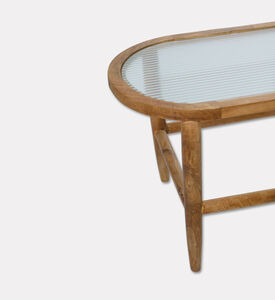 Home Deco and More Oval-shape Capsule-top Table, Light-brown, 43x37-cm, Packshot View