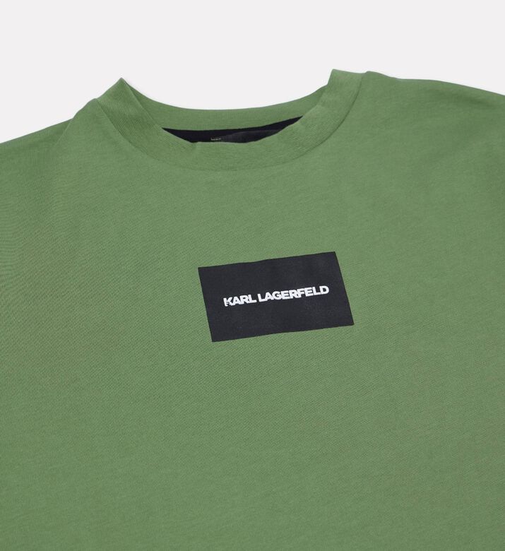 Karl Lagerfeld Logo-detail Back-print Tshirt, Green, 14y, Packshot View