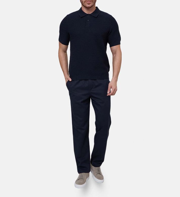 Textured Zigzag Pattern Polo Shirt