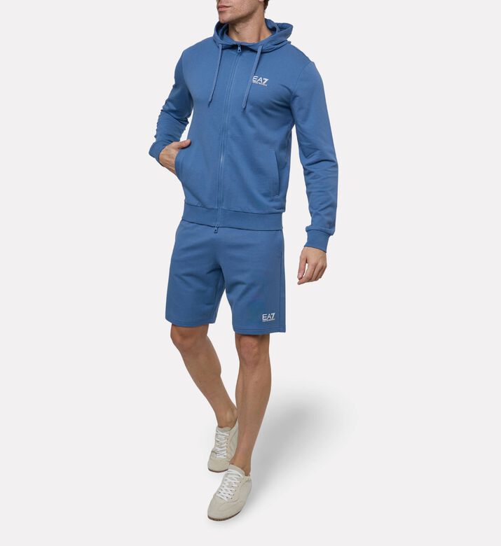 EA7 Cotton Relaxed-fit Sweatshirt, Blue, L, Model View