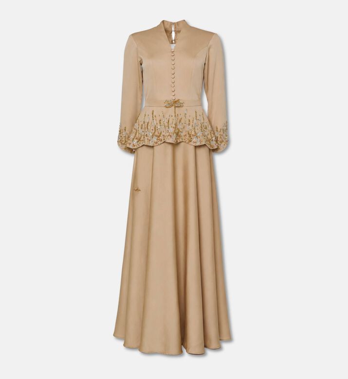 Suzy Matar Long Dress, Gold, S, Packshot View