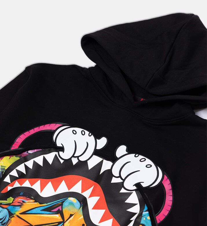 Sprayground Curtain Shark Graffiti-print Hoodie, Packshot View