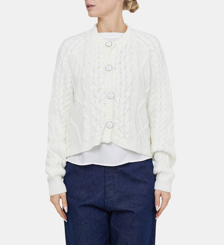 Wool Button-down Cropped Jacket