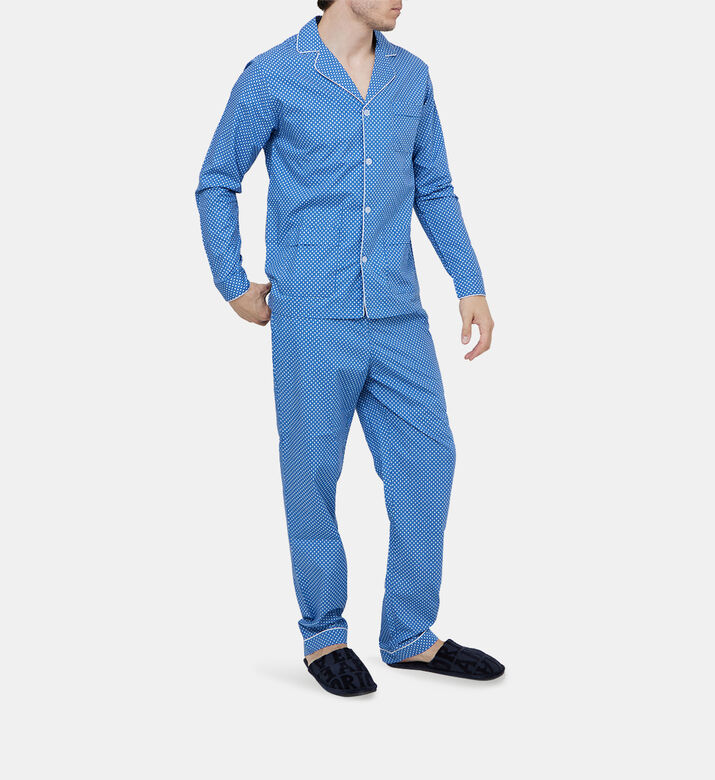 طقم بيجامة قطن عضوي بطبعة