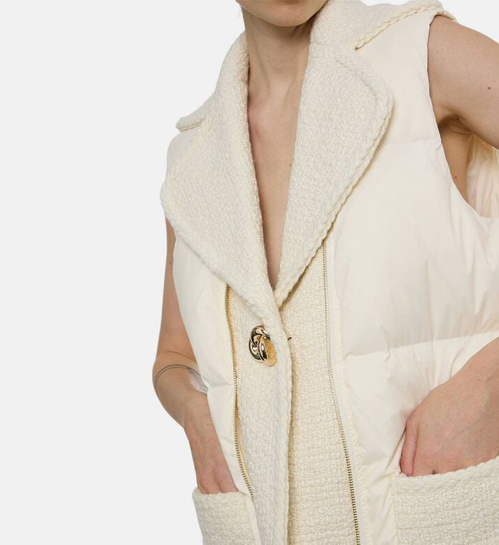 Edward Achour Paris Button-detail Zip Fastening Sleeveless Vest, Model View Edward Achour Paris Button-detail Zip Fastening Sleeveless Vest, Model View