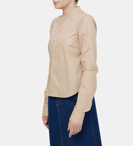 Cotton Cut-out Details Button-down Shirt