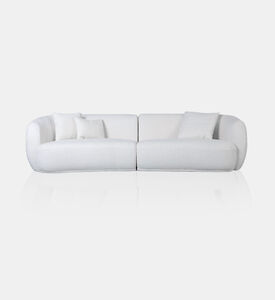 Home Deco and More Wales Four Seater Sofa 2-piece Set, White, Packshot View