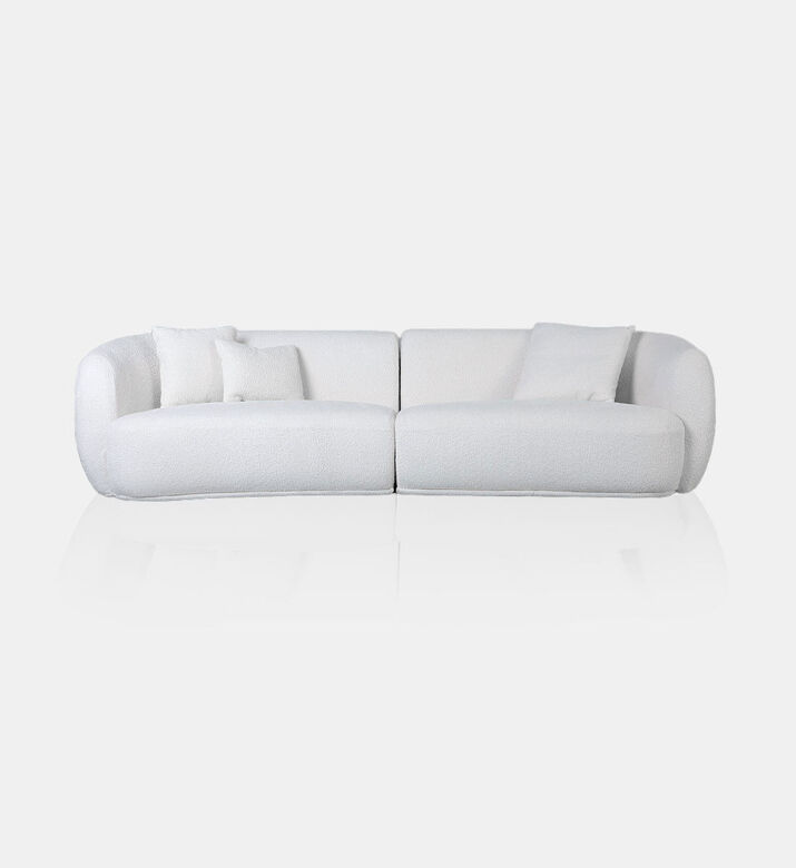 Home Deco and More Wales Four Seater Sofa 2-piece Set, White, Packshot View