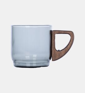 مجموعة أكواب شاي بمقبض خشبي 4 قطع 8.3×5.5×5.5 سم