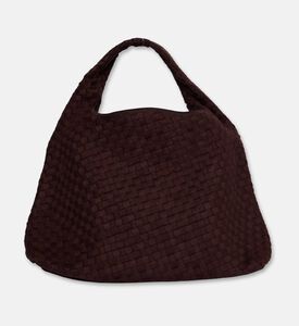 JW PEI Laura Faux Suede Woven Shoulder Bag, Dark-brown, Packshot View