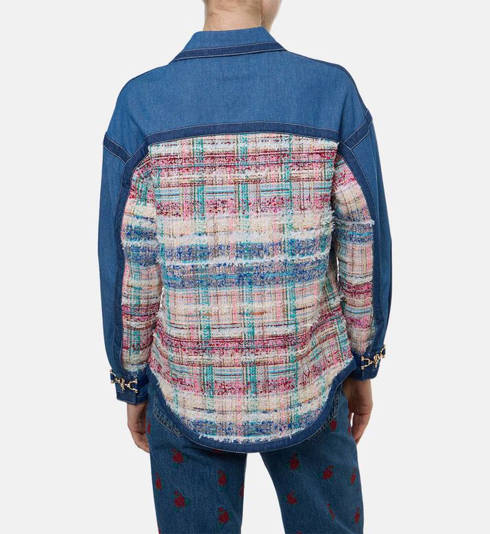 Edward Achour Paris Patchwork Buckle Jacket, Model View