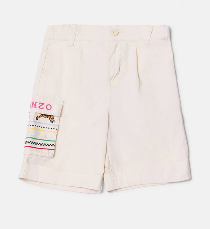 Cotton Adjustable Waist Bermuda Shorts
